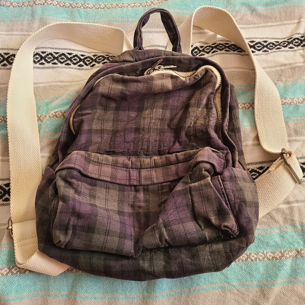 brandy melville john galt mini backpack plaid